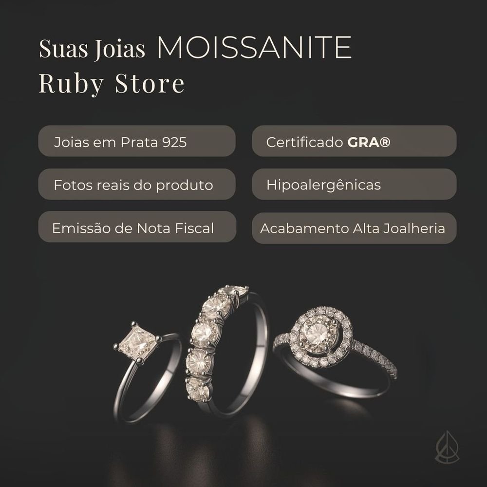 Brinco Argola Pingente Pedra Moissanite Joia Prata 925 Gra Prata 8