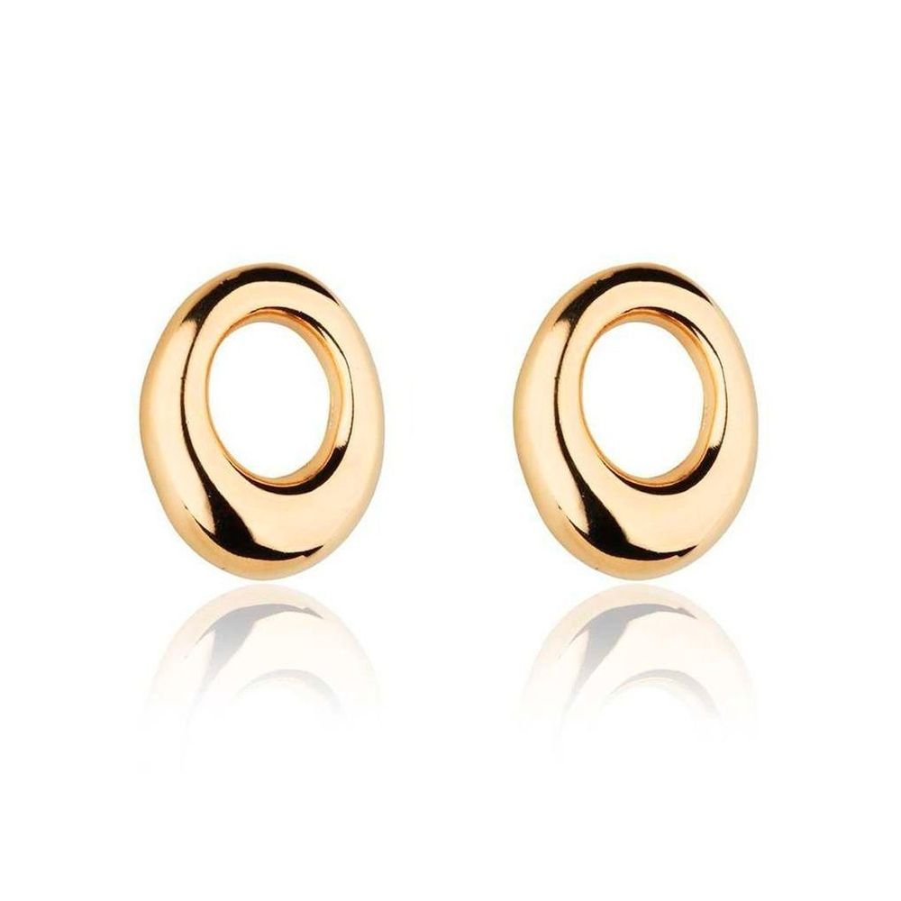 Brinco Orgânico Liso Semijoia Banho Ouro