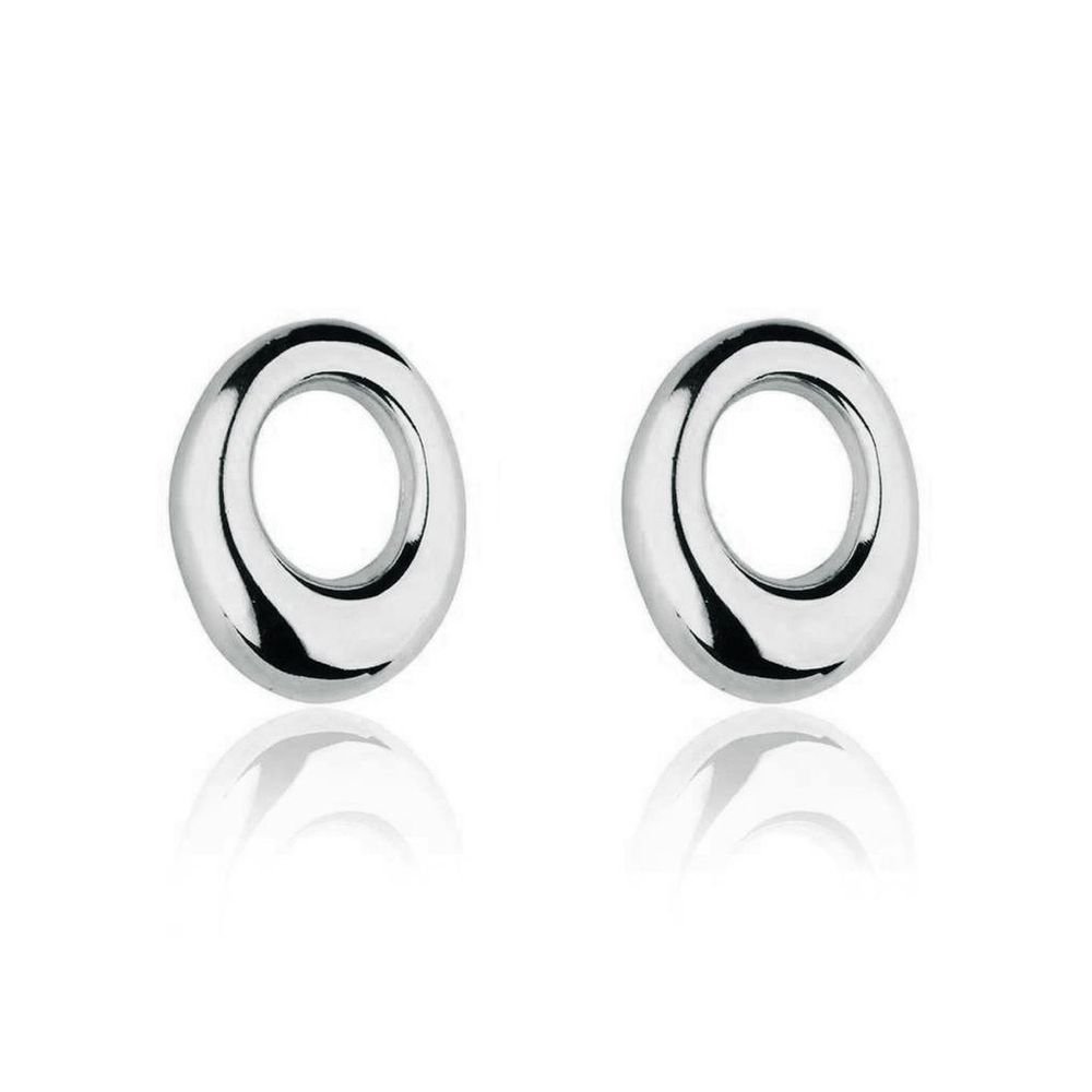 Brinco Orgânico Liso Semijoia Banho Rodio