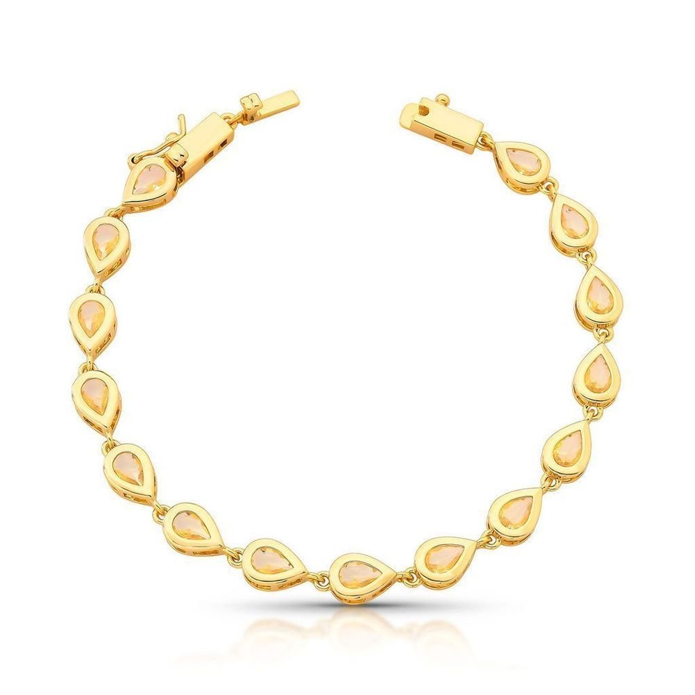 Pulseira Maleável Zircônias Canário Gota Semijoia