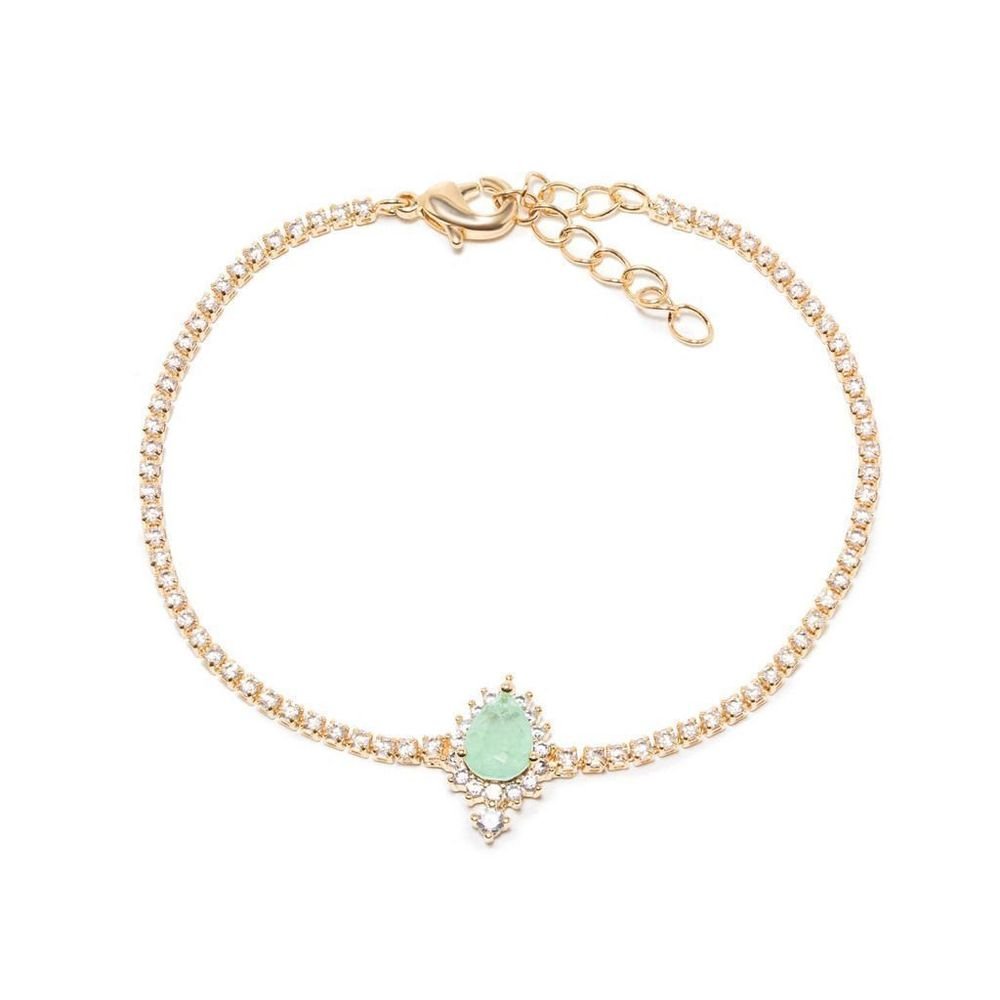 Pulseira Riviera Fusion Esmeralda Colombiana Zircônias Semijoia