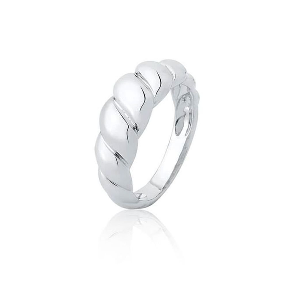 Anel Croissant Semijoia Banho Rodio