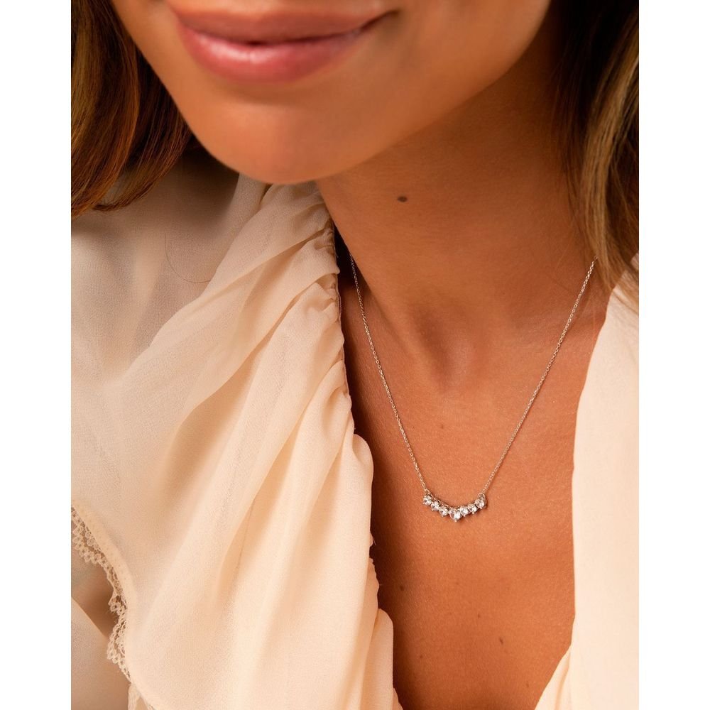 Colar com degrade Zircônias em Prata 925 Prata 4