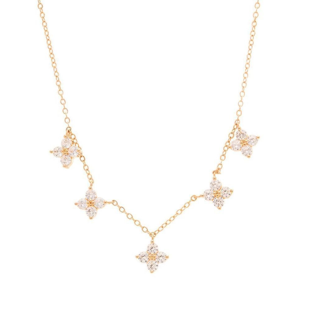 Colar Gotinhas em Zircônias Semijoia Banho Ouro Dourado 3