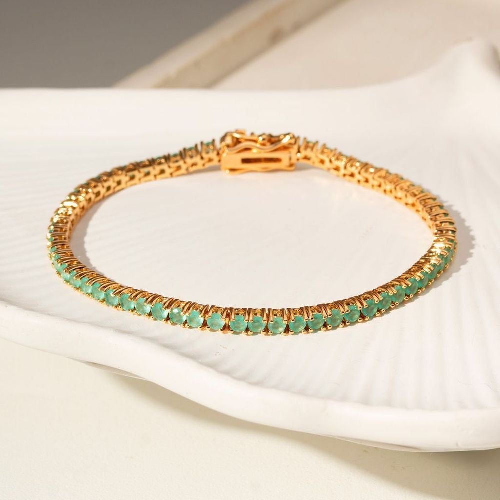 Pulseira Riviera Cristais Milk Turmalina Paraíba Semijoia
