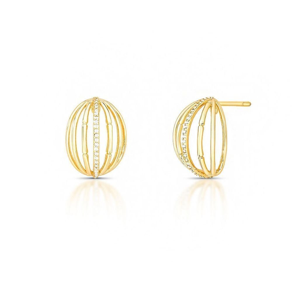 Brinco Cordel Detalhes Zircônias Banhado a Ouro 18k
