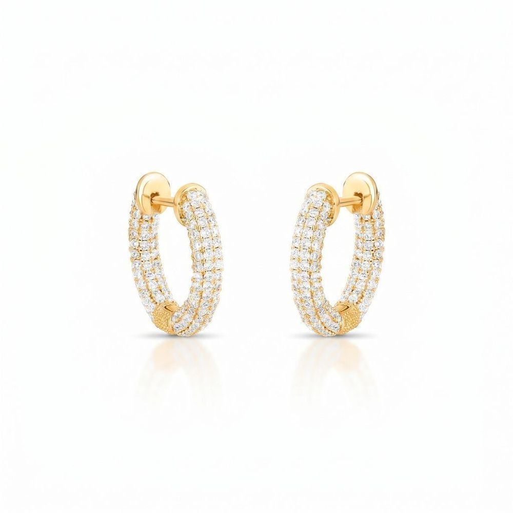 Brinco Argola Infinity Zircônias Banhada a Ouro 18k