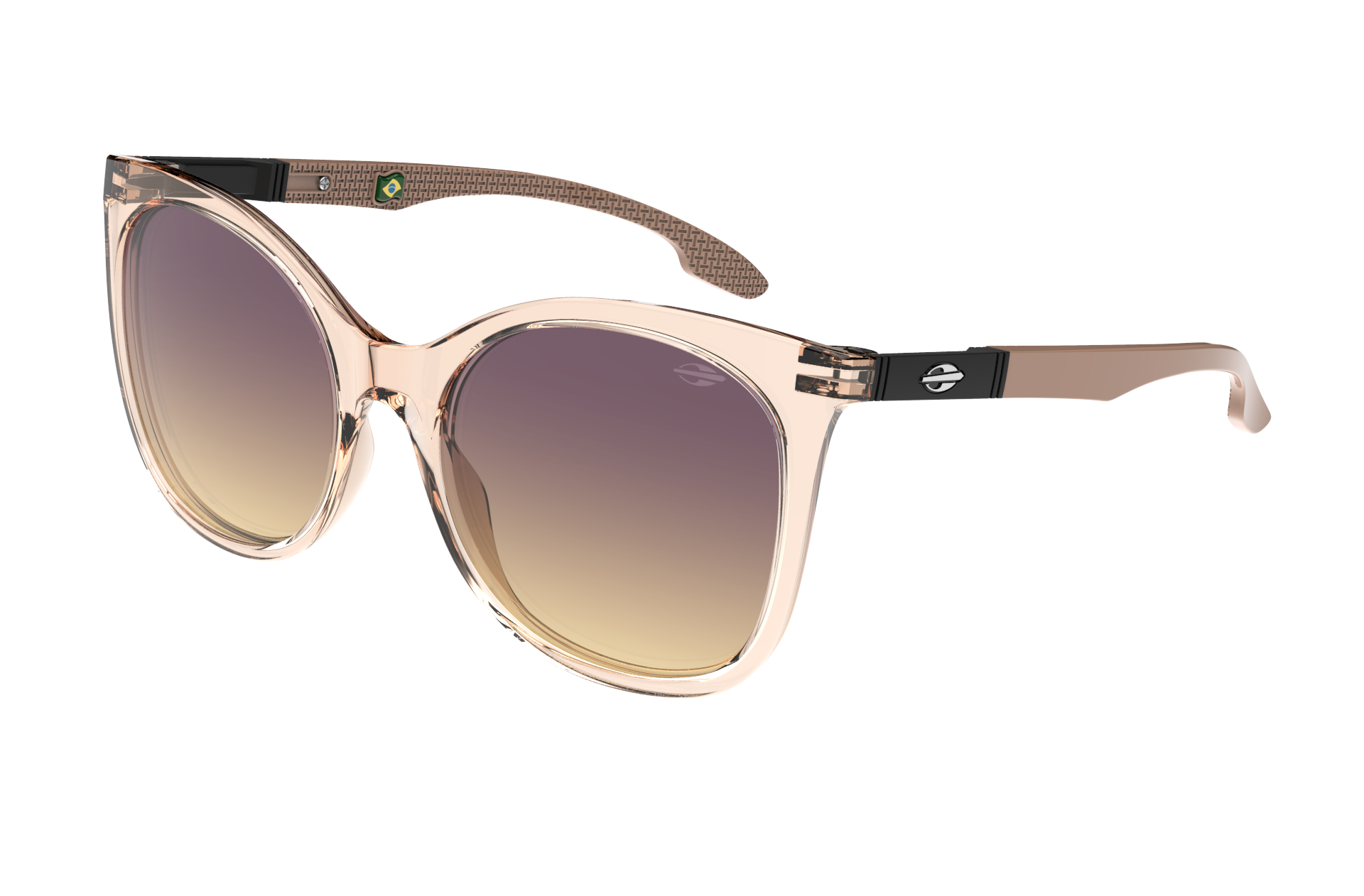 Oculos Solar Mormaii Antalia M0155b61a7 Nude Translucido Lente Roxo Degrade Bege 1