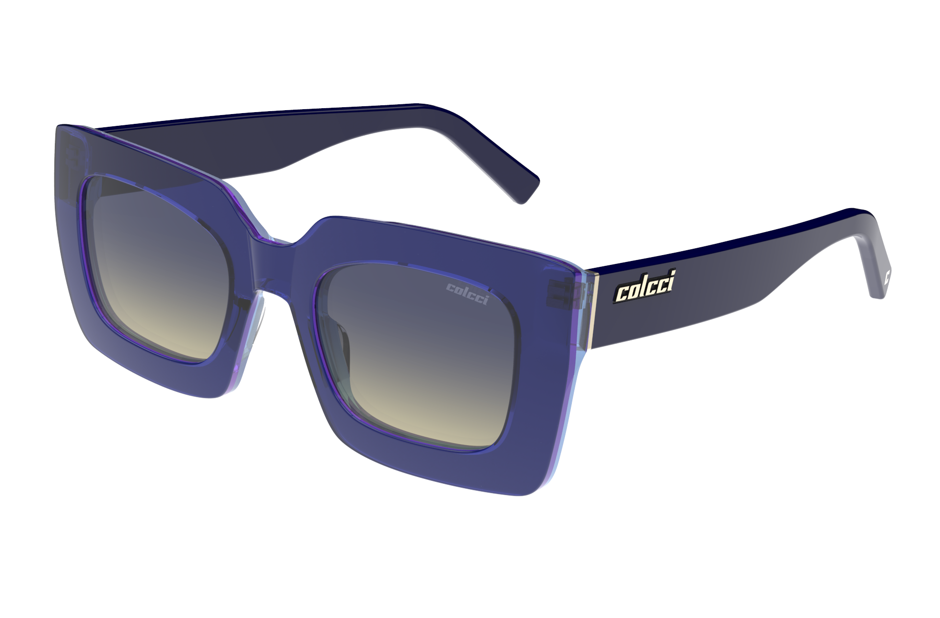 Oculos Solar Colcci Brenda C0236kf618 Azul Translucido Lente Azul Degrade Azul 1