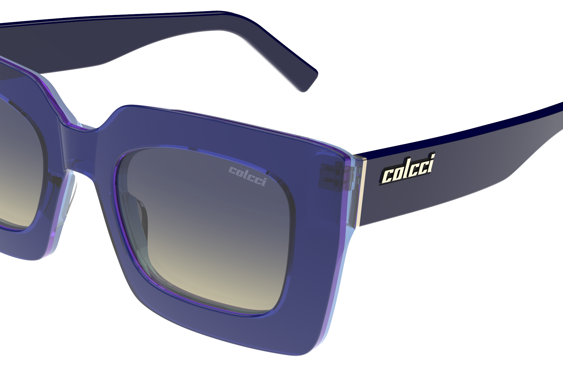Oculos Solar Colcci Brenda C0236kf618 Azul Translucido Lente Azul Degrade Azul 3