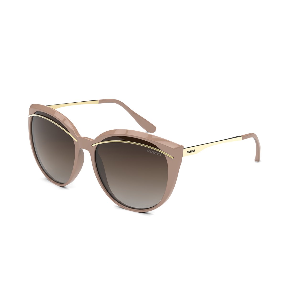 Oculos Solar Colcci Amelia C0153b5434 Nude Brilho Lente Marrom Degrade Bege 1
