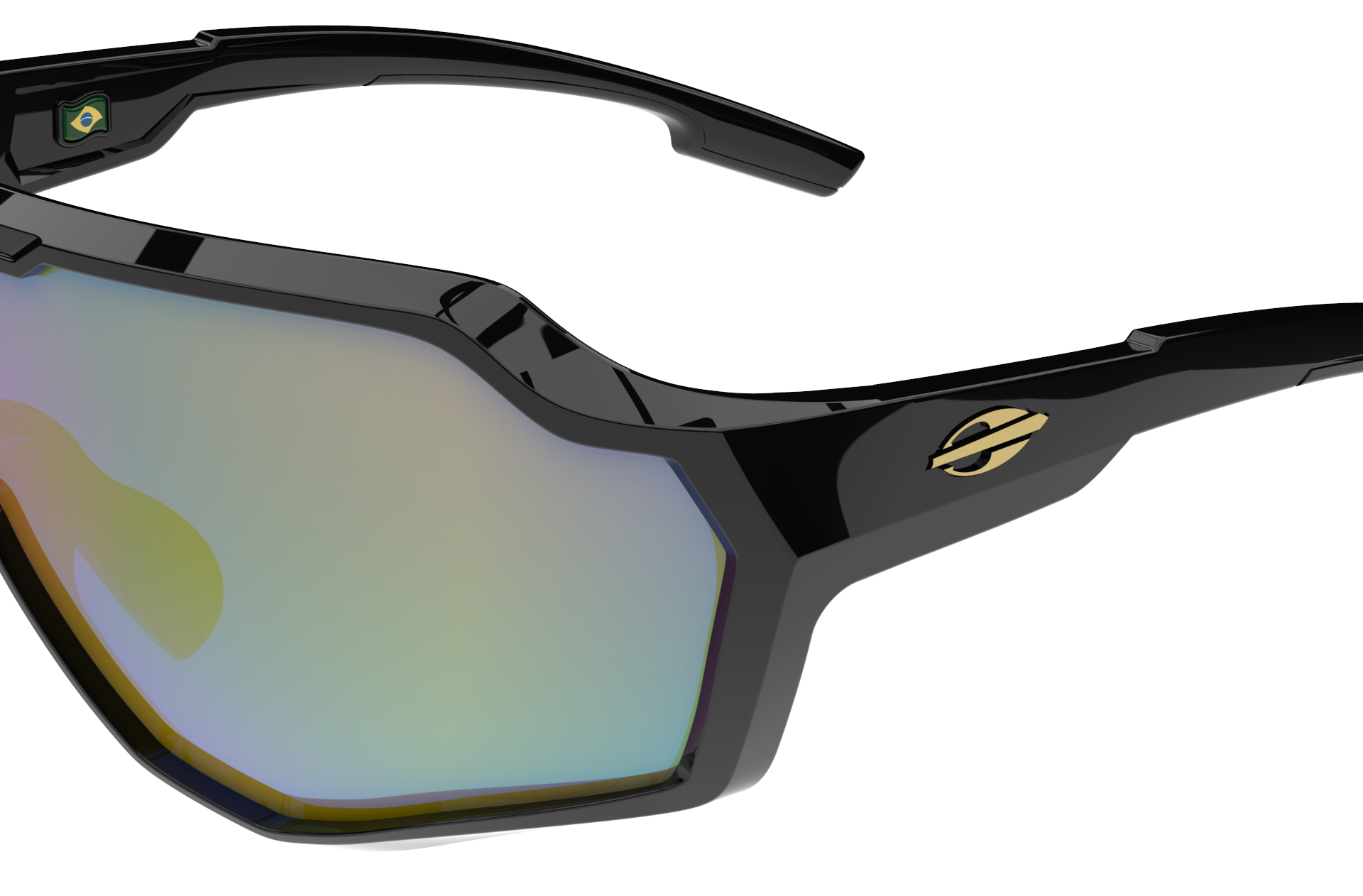 Oculos Solar Mormaii Bravus M0163a3496 Preto Brilho Lente Dourado Espelhada Preto 3