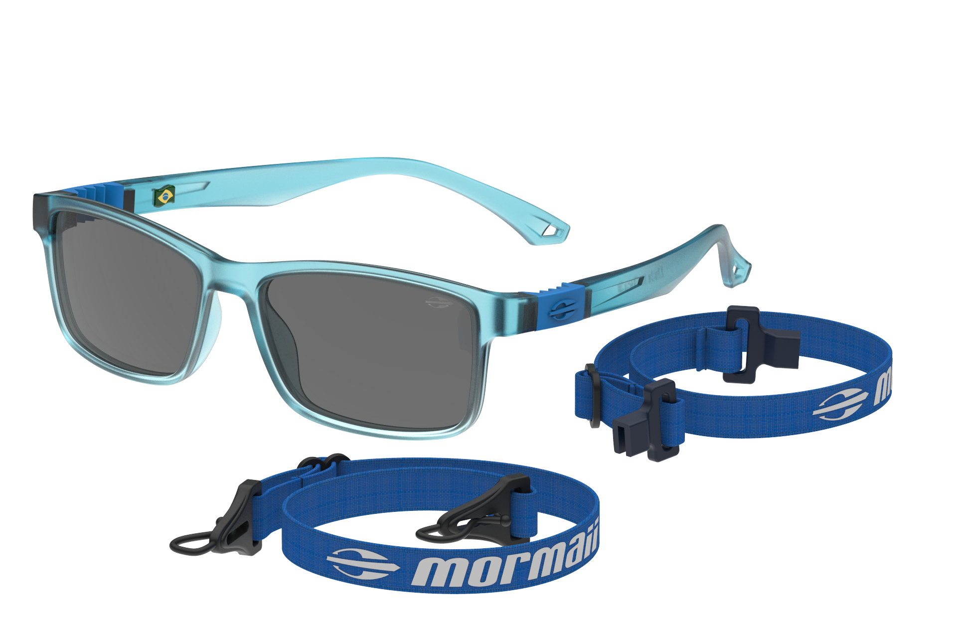 Oculos Solar Infantil Mormaii Rocket Sun M0162kg201 Azul Fosco Lente Cinza Azul 1