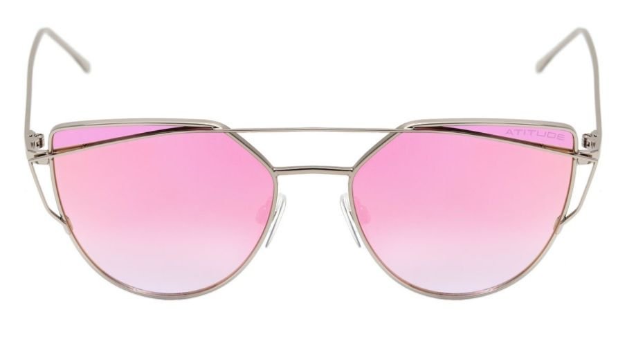 Oculos Solar Atitude At3193 03a Prata Lente Rosa Espelhada Rosa 1