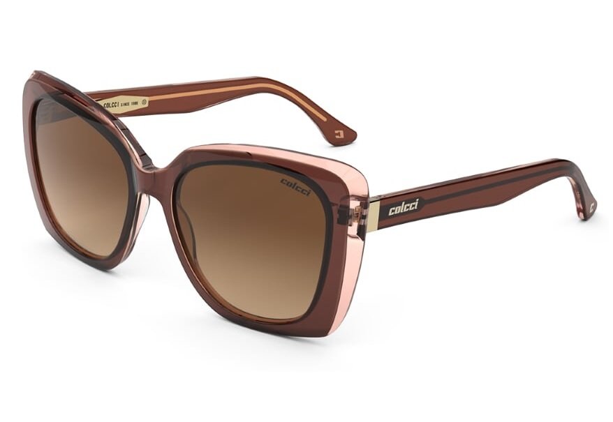Oculos Solar Colcci Alexia C0181j7834 Marrom Rosa Brilho Lente Marrom Degrade Marrom 1