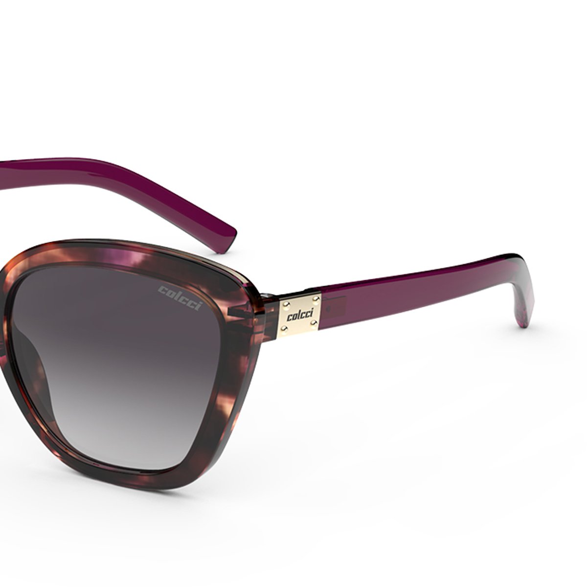 Oculos Solar Colcci Ceu C0186ff533 Violeta Translucido Demi Lente Cinza Degrade Roxo 3