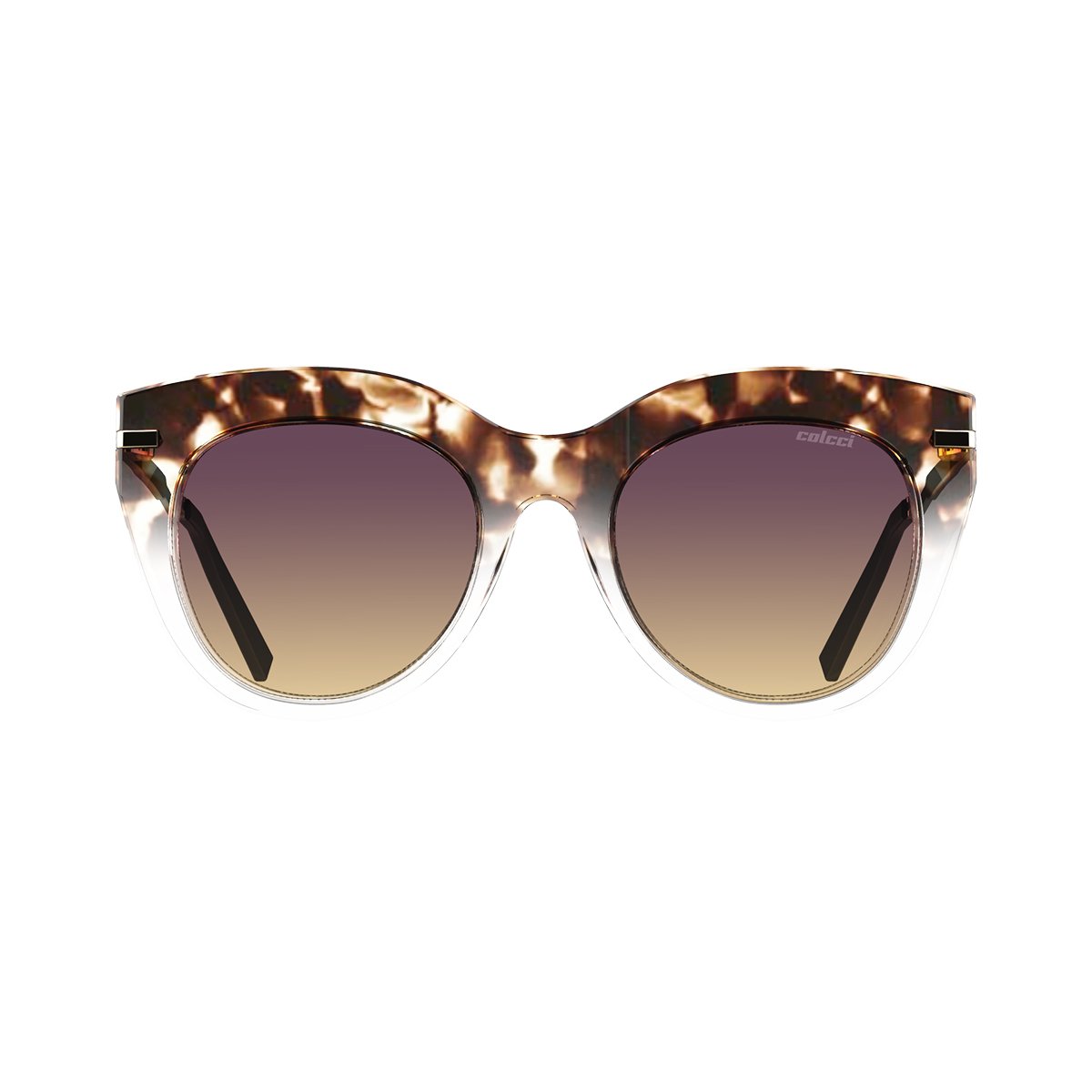 Oculos Solar Colcci Karen C0219fg9a7 Marrom Translucido Demi Lente Roxo Degrade Marrom 1