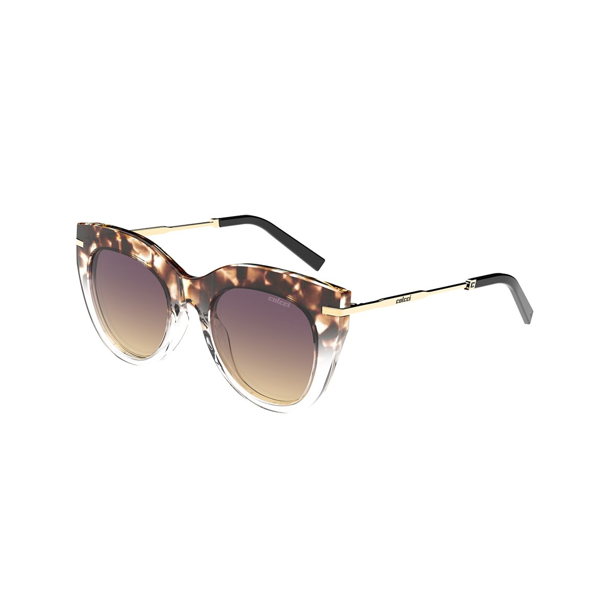 Oculos Solar Colcci Karen C0219fg9a7 Marrom Translucido Demi Lente Roxo Degrade Marrom 3