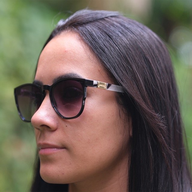 Oculos Solar Colcci Malala C0151a6133 Preto Brilho Lente Degrade Cinza Preto 5