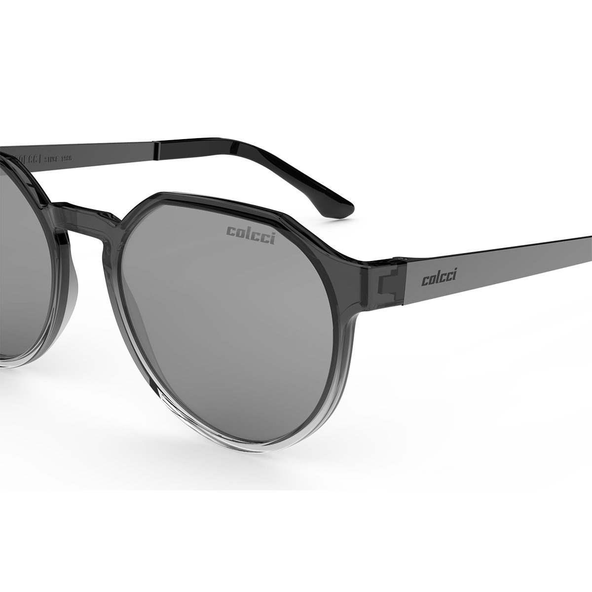 Oculos Solar Colcci Noa C0185dk909 Fume Translucido Degrade Lente Espelhada Cinza Preto 3