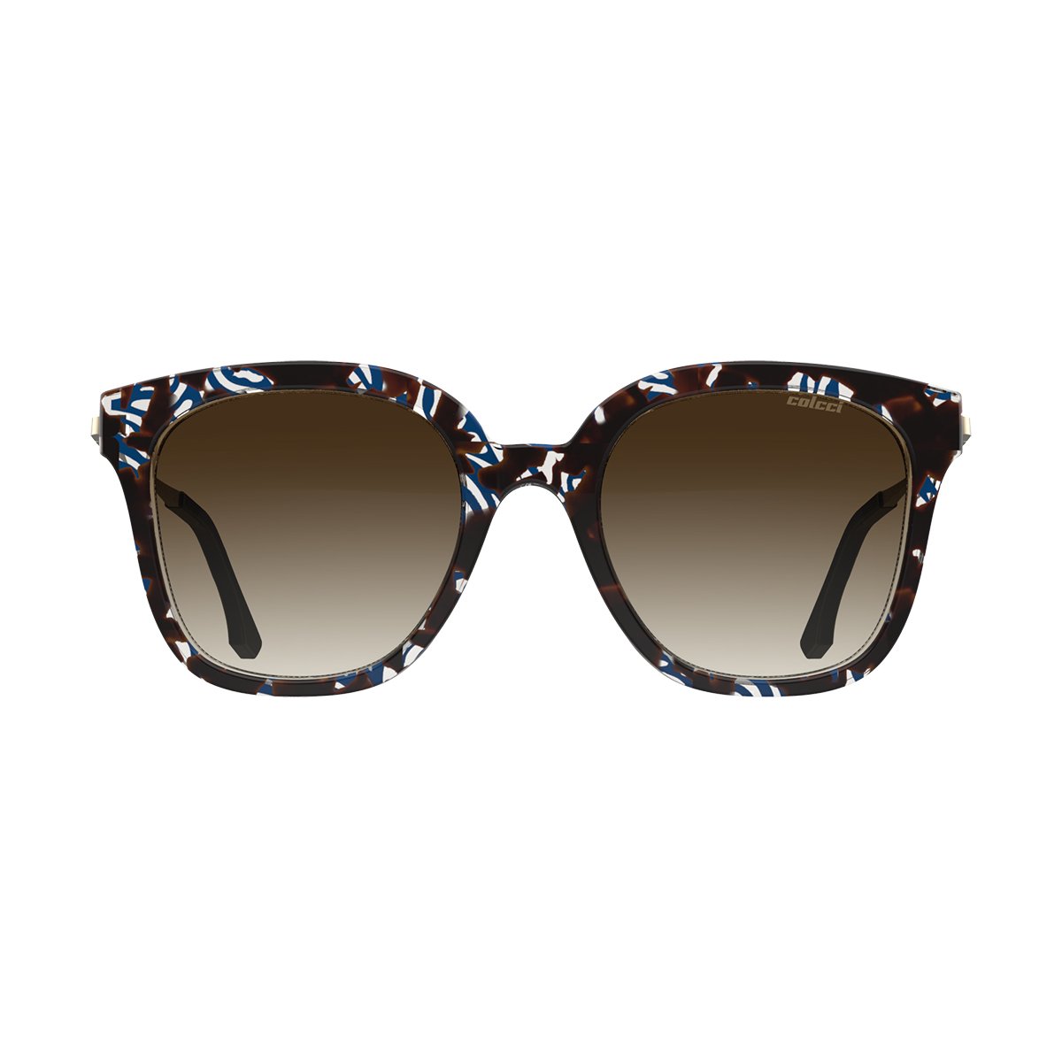 Oculos Solar Colcci Sara C0225fa434 Azul Translucido Demi Lente Marrom Degrade Azul 2