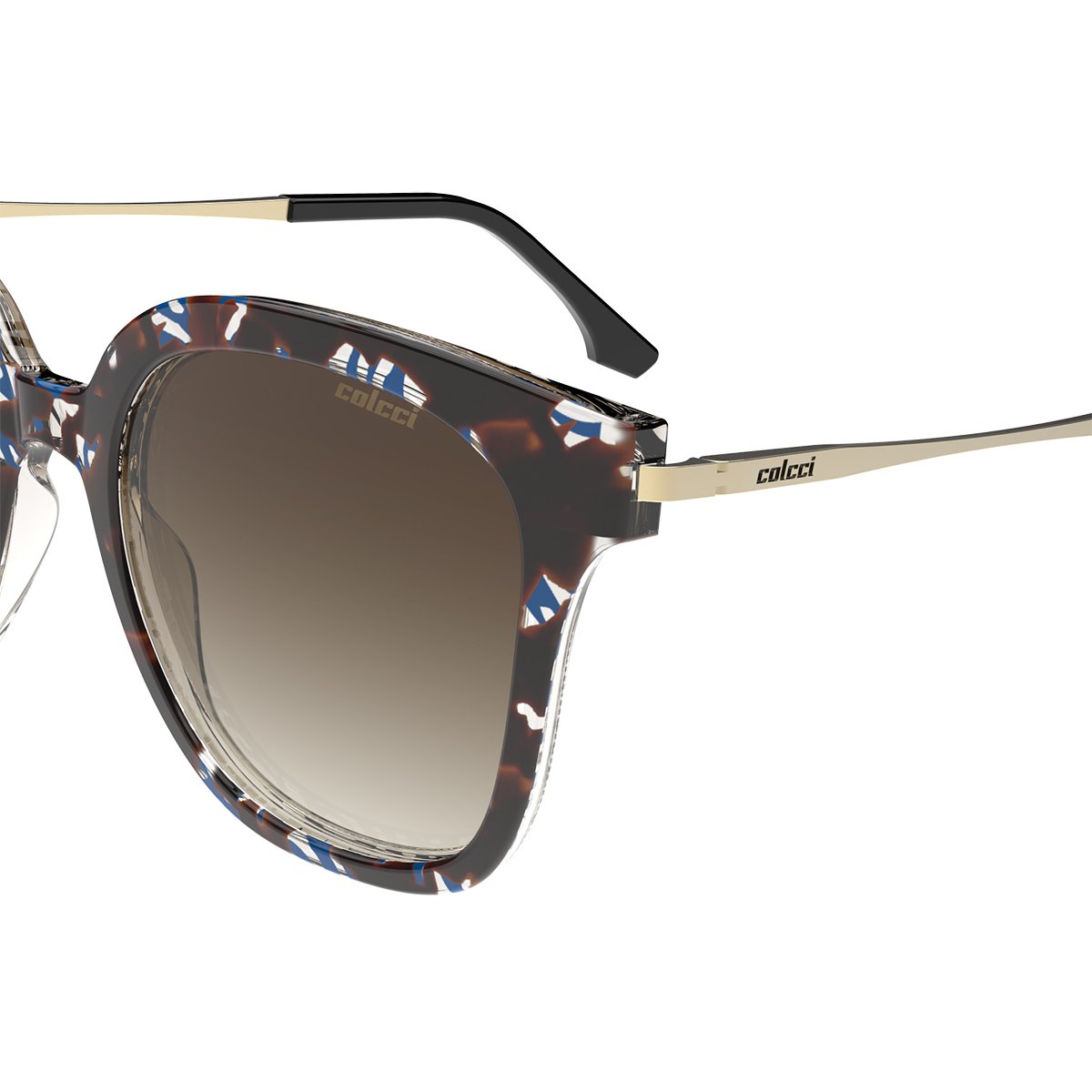 Oculos Solar Colcci Sara C0225fa434 Azul Translucido Demi Lente Marrom Degrade Azul 3