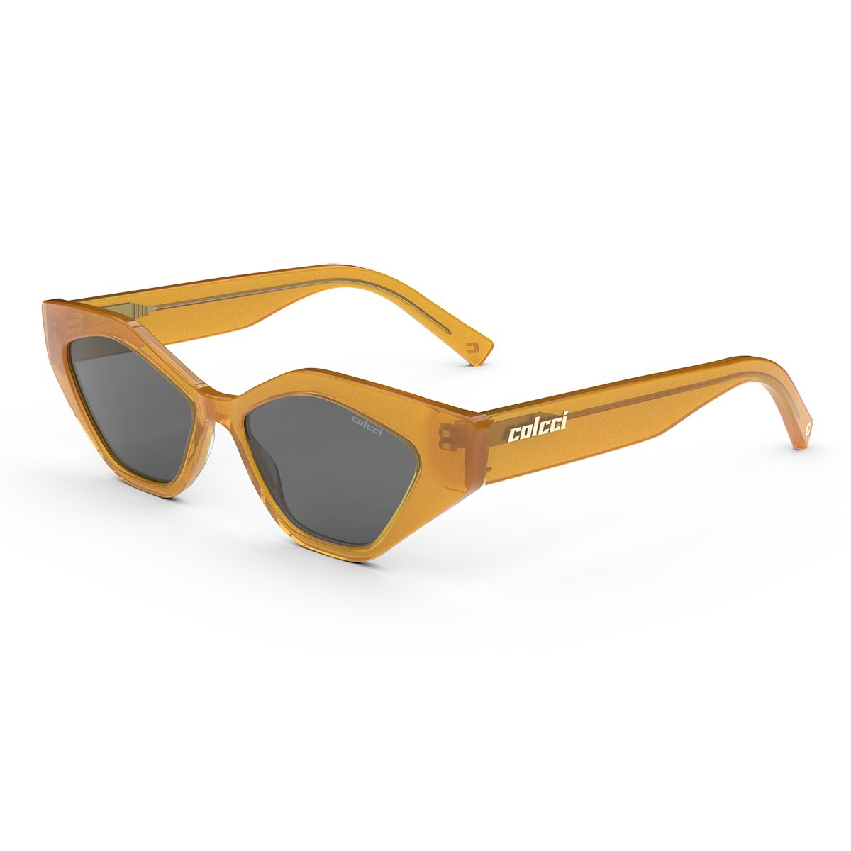 Oculos Solar Colcci Soho C0201j8201 Laranja Translucido Lente Cinza