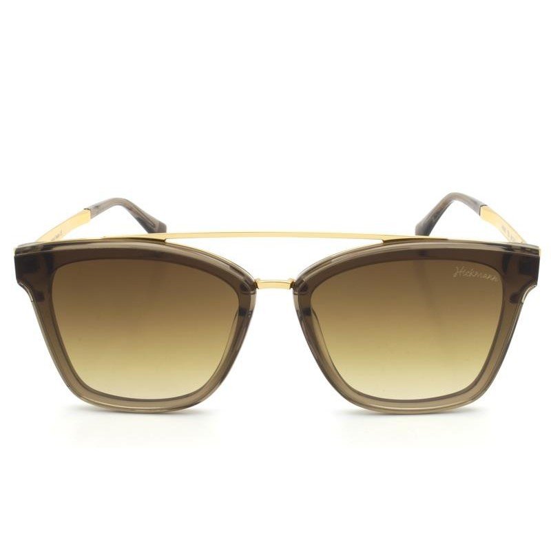 Oculos Solar Hickmann Hi9081 T02 Cinza Dourado Lente Marrom Degrade Cinza 2