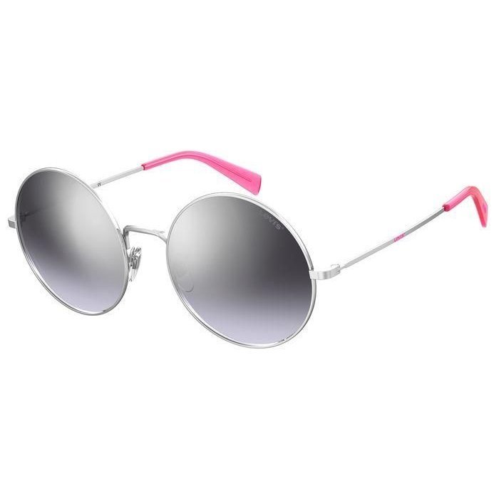 Oculos Solar Levis Lv1011/s 010ic 58 Prata Brilho Lente Espelhada Cinza Prata 1