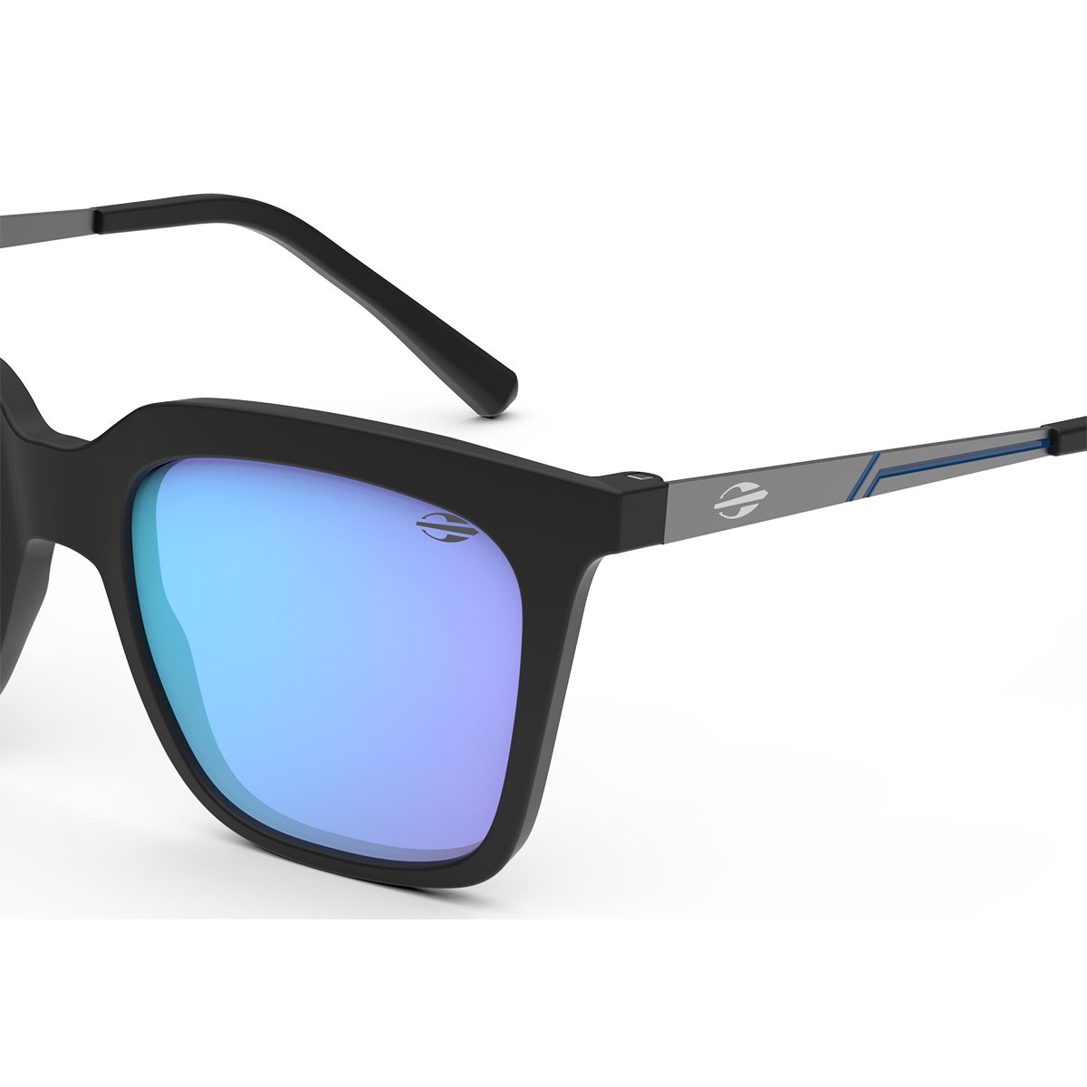 Oculos Solar Mormaii Dubai M0120aeh97 Preto Fosco Lente Espelhada Azul Preto 3