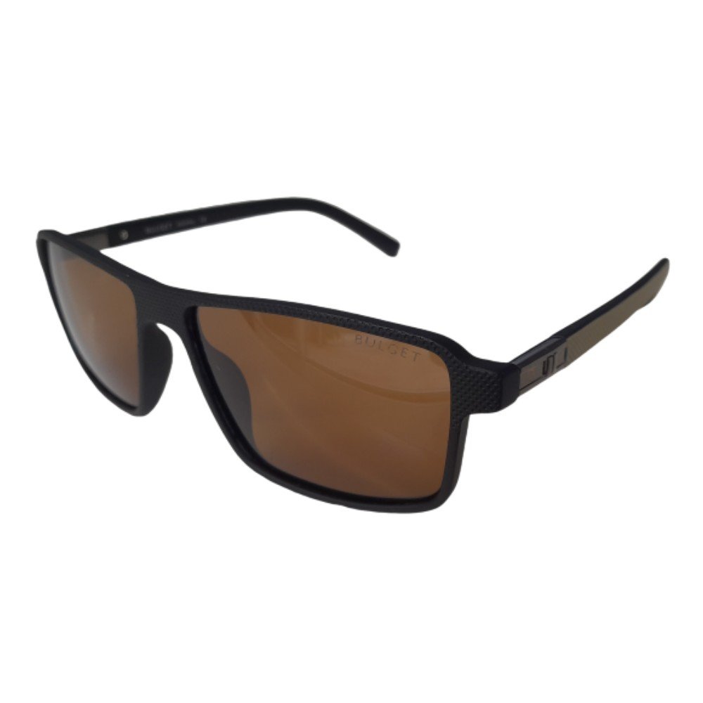 Oculos Solar Bulget Bg8050m A12 Preto Fosco Lente Marrom Polarizada Preto 1