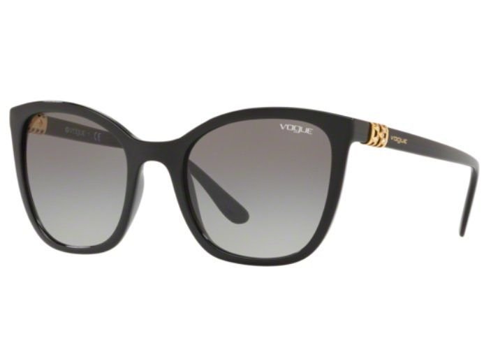 Oculos Solar Vogue Vo5243sb W44/11 53 Preto Brilho Lente Cinza Degrade Preto 1