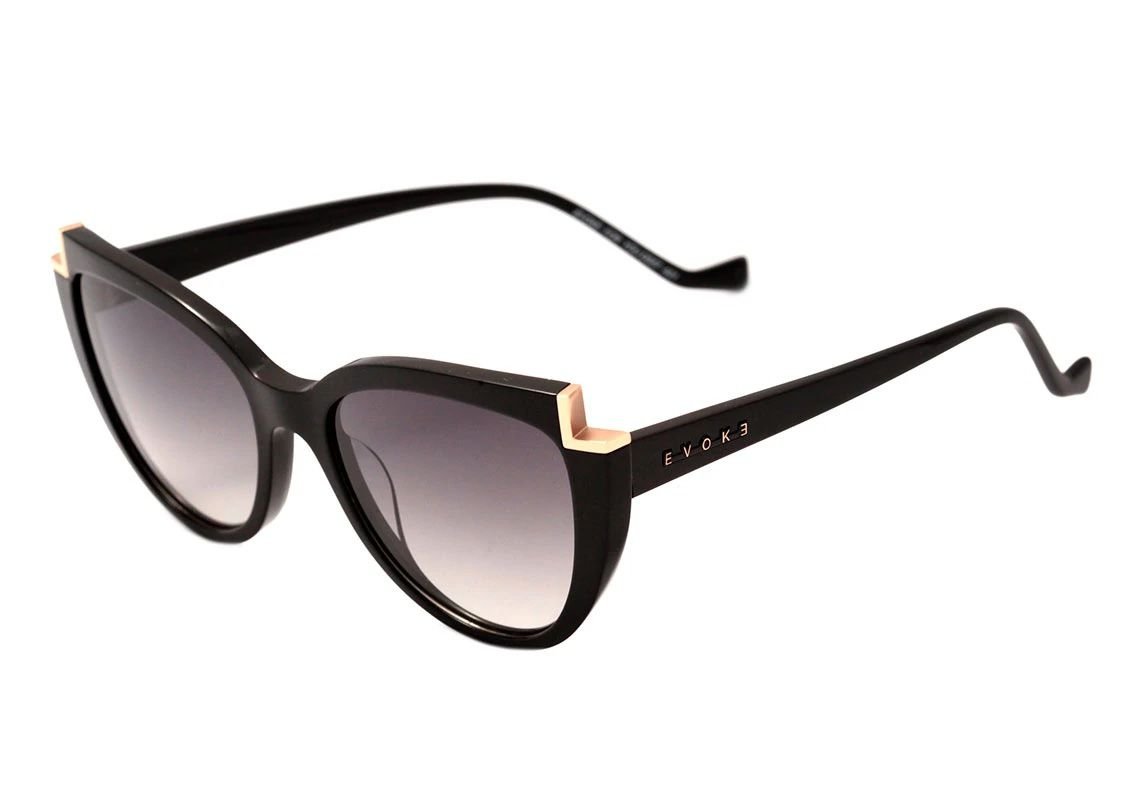 Oculos Solar Evoke For You Ds57 A01 Preto Brilho Lente Cinza Degrade Preto 2