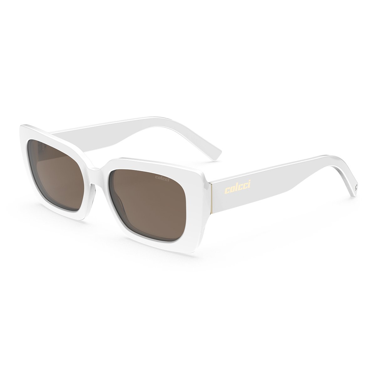 Oculos Solar Colcci Tribeca C0202b6202 Branco Brilho Lente Marrom Branco 1