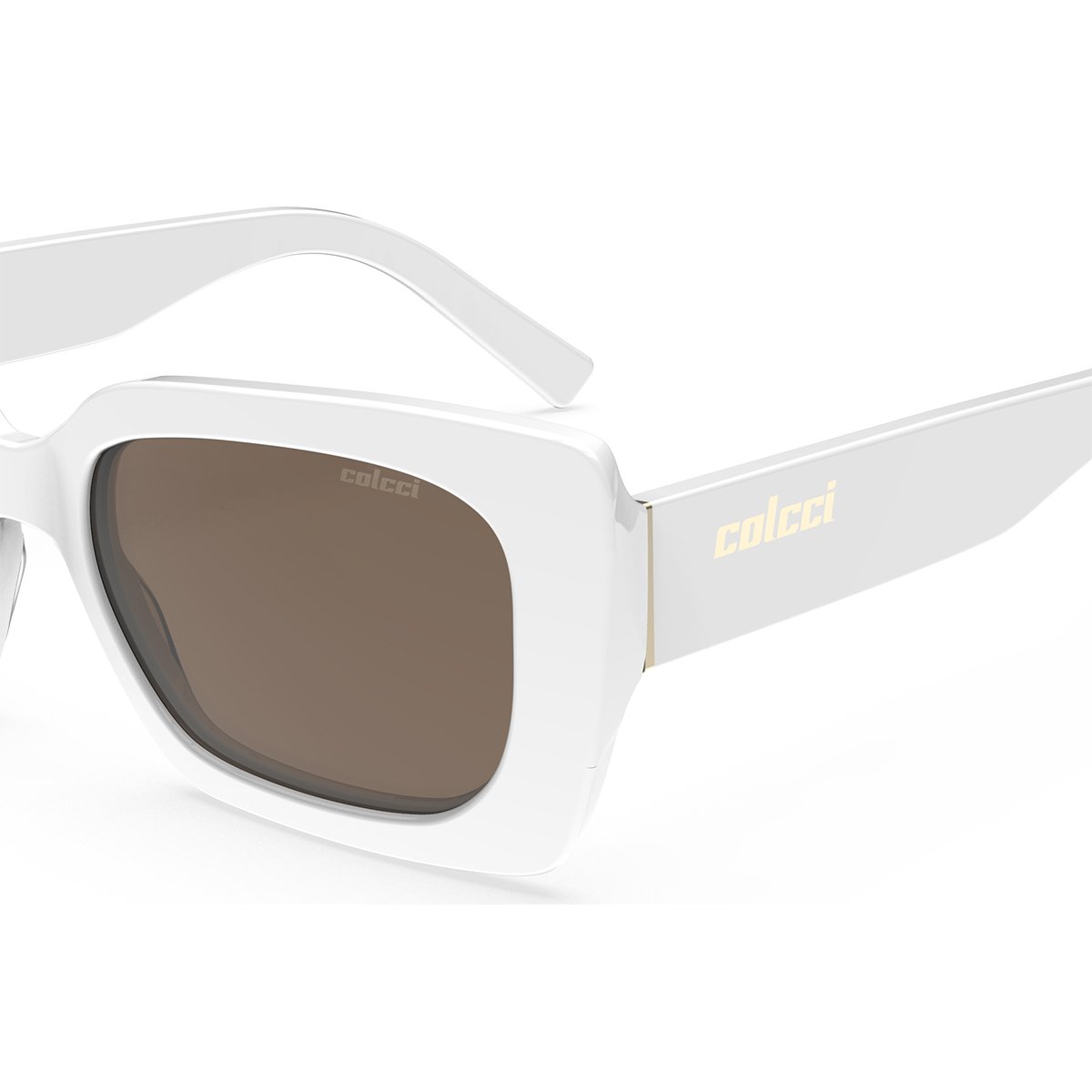 Oculos Solar Colcci Tribeca C0202b6202 Branco Brilho Lente Marrom Branco 3