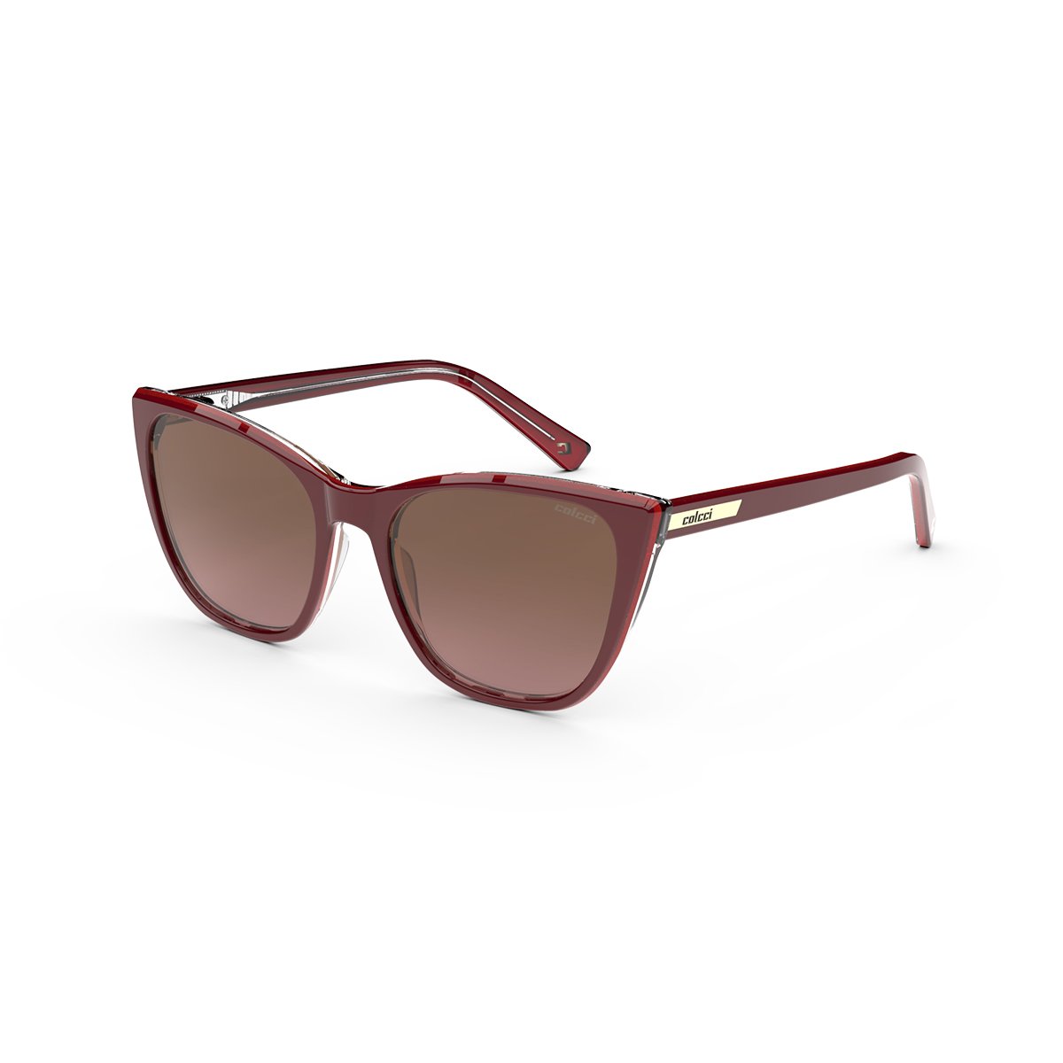 Oculos Solar Infantil Colcci Cecilia Fun C0188c98a6 Bordo Brilho Lente Marrom Degrade Vermelho 1