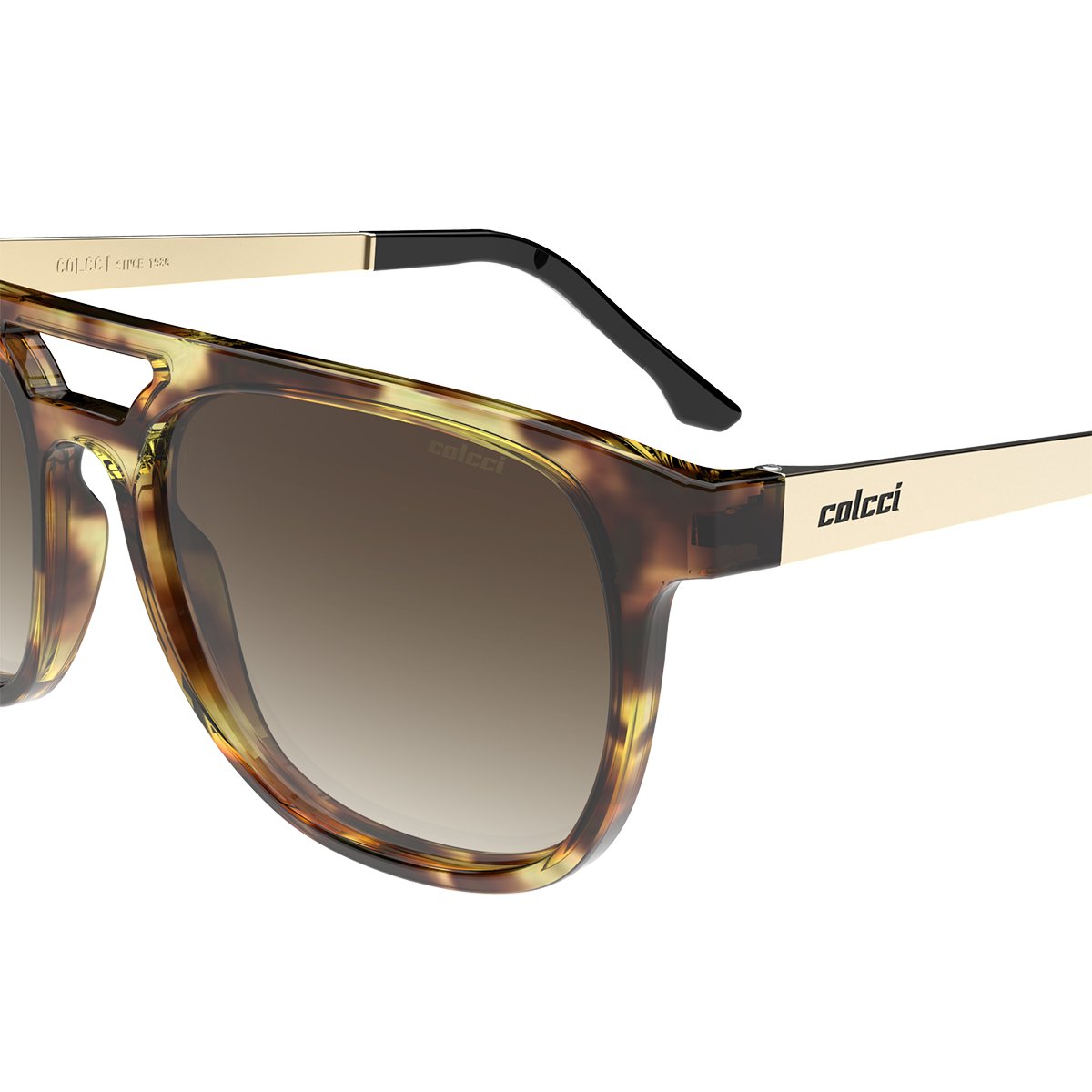 Oculos Solar Colcci Apolo C0224f4134 Amarelo Translucido Demi Lente Marrom Degrade Amarelo 3