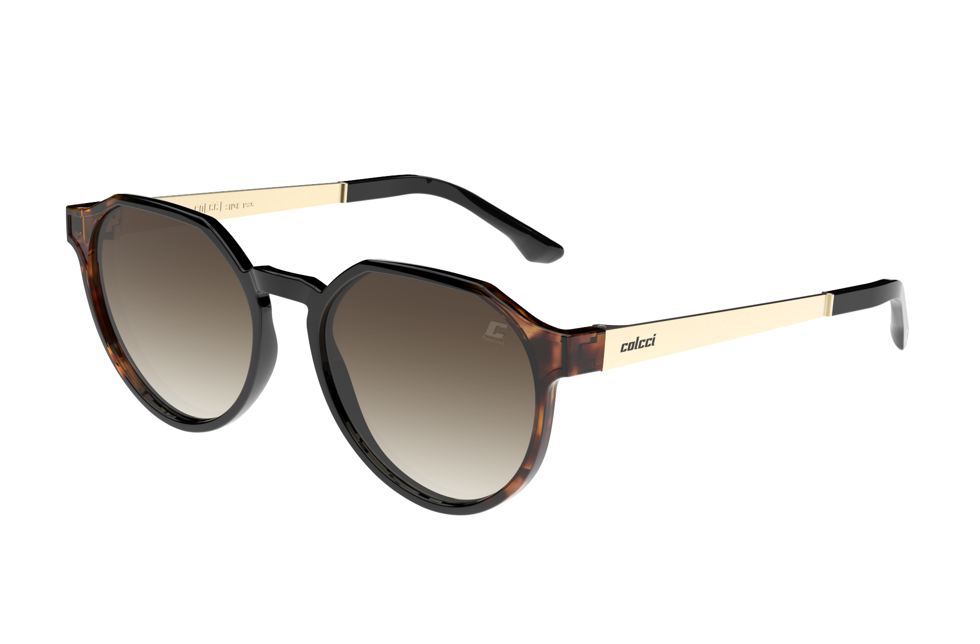 Oculos Solar Colcci Noa C0185afr45 Marrom Brilho Demi Lente Marrom Degrade Polarizada