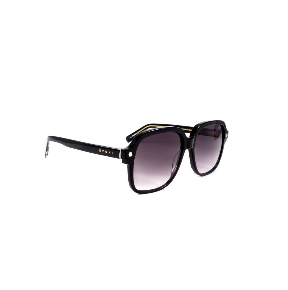 Oculos Solar Evoke Brooklyn Sun A01 Preto Brilho Lente Cinza Degrade Preto 1