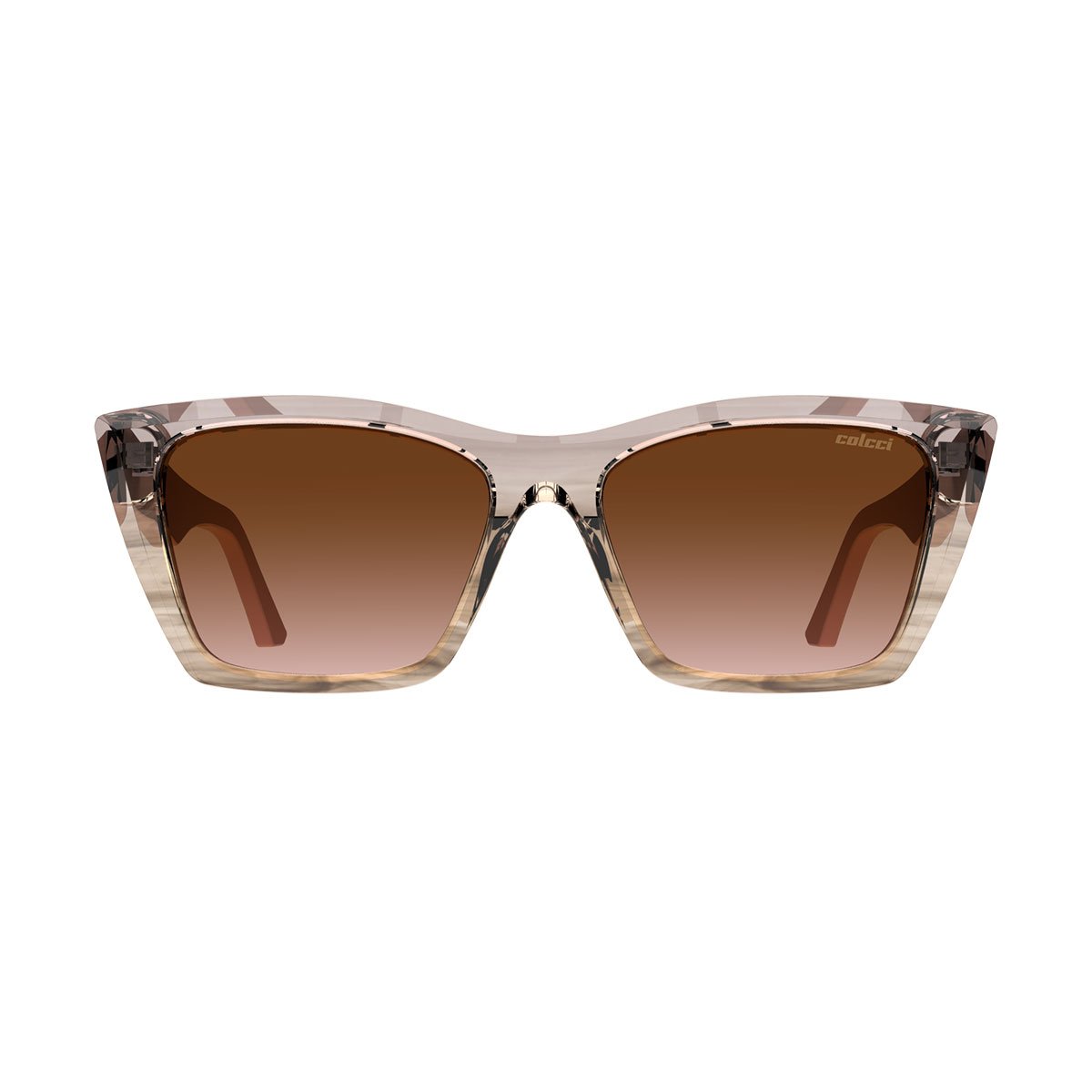 Oculos Solar Colcci Nanda C0264ba1a6 Nude Translucido Riscado Lente Marrom Degrade Marrom 2