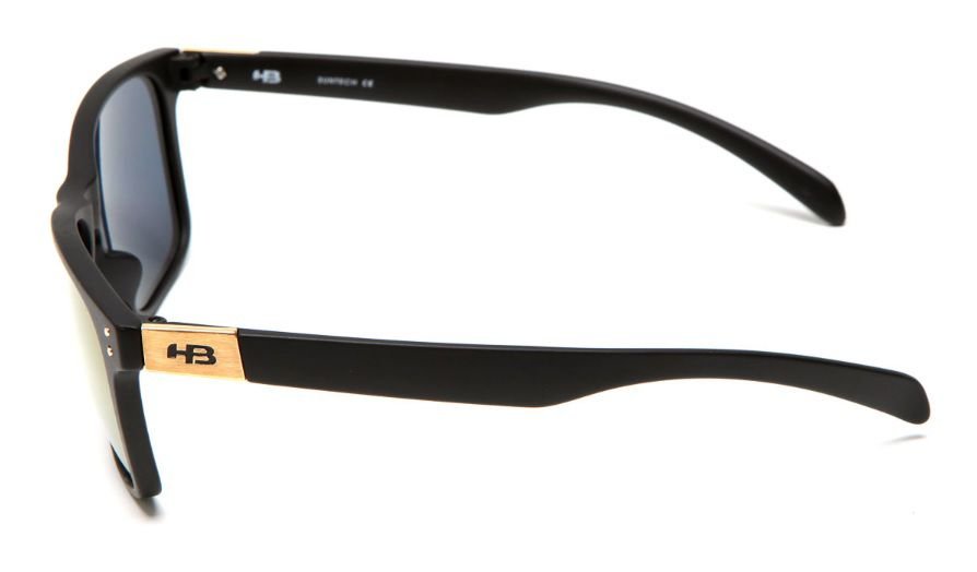 Oculos Solar Hb Gipps Ii 10100420243026 Preto Fosco Lente Dourada Espelhada Preto 3