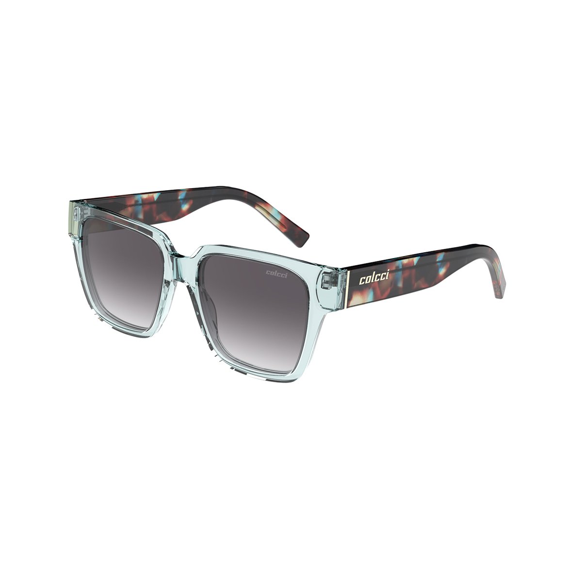 Oculos Solar Colcci Cris C0216k1833 Azul Translucido Lente Cinza Degrade