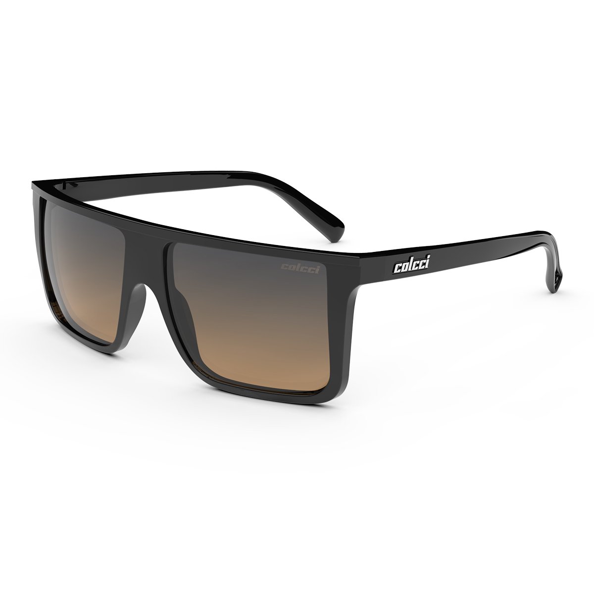 Oculos Solar Infantil Colcci Garnet Fun C0207a0221 Preto Brilho  Lente Degrade Laranja