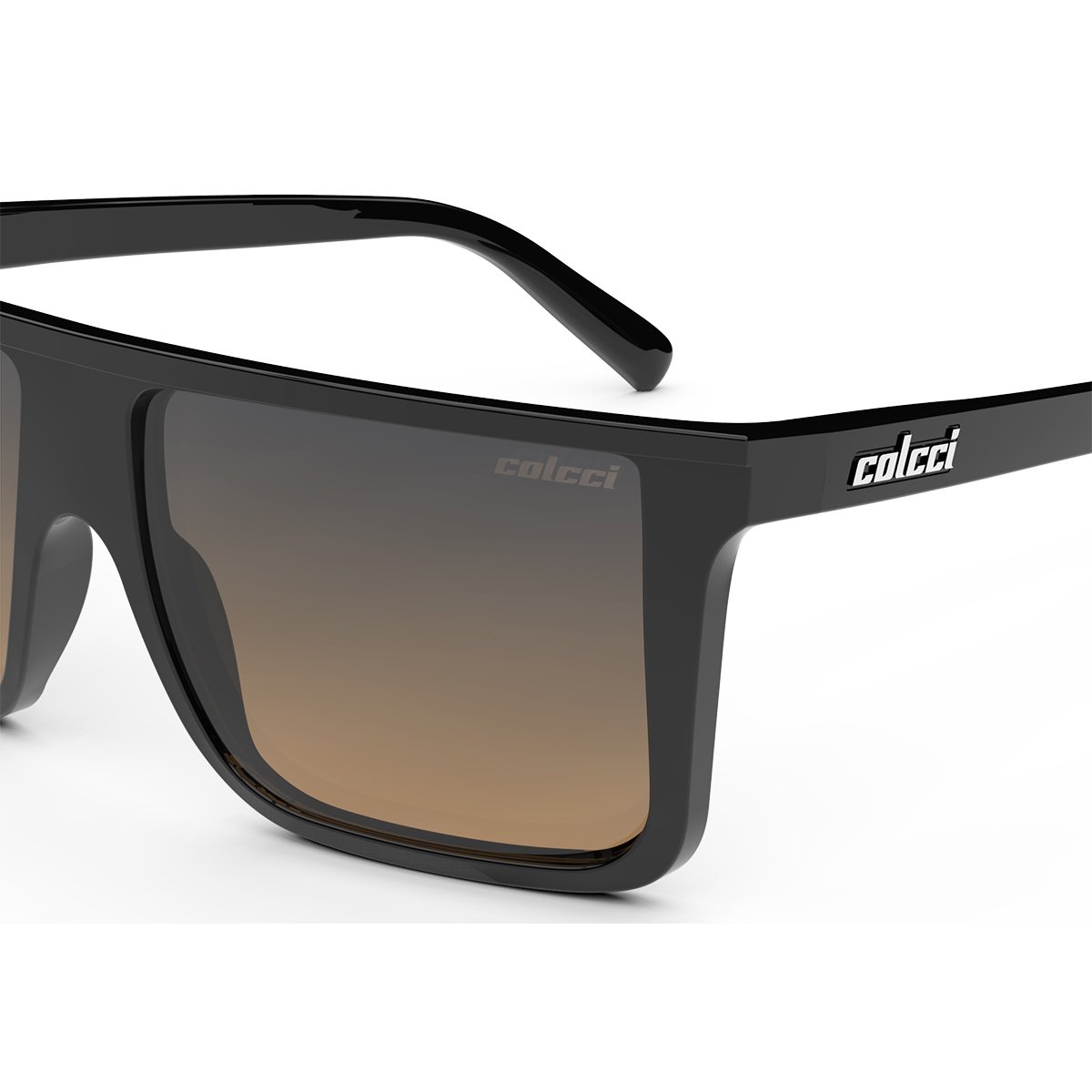 Oculos Solar Infantil Colcci Garnet Fun C0207a0221 Preto Brilho  Lente Degrade Laranja Preto 3