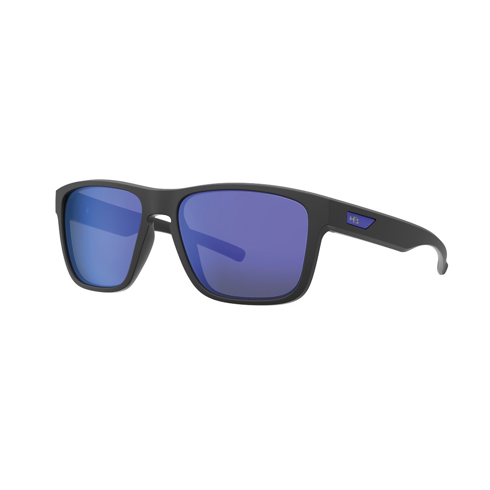 Oculos Solar Hb H Bomb 10100410003024 Preto Fosco Lente Azul Espelhada Preto 1