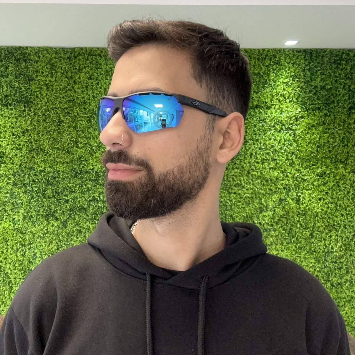 Oculos Solar Mormaii Thunder M0078a1497 Preto Fosco Lente Azul Espelhada Preto 4