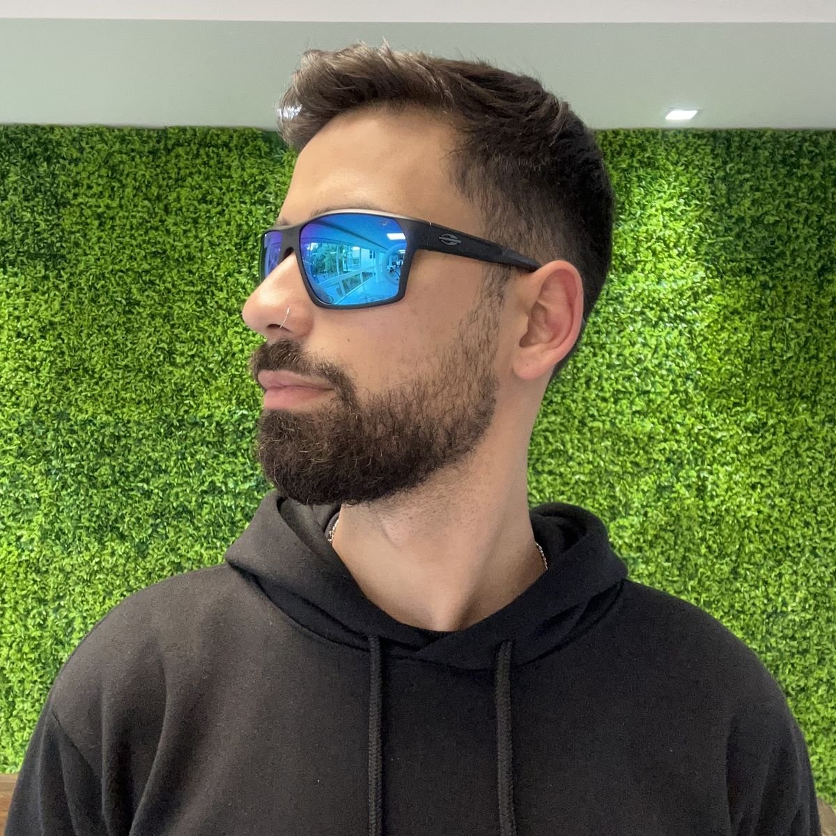 Oculos Solar Mormaii Storm M0079a1497 Preto Fosco Lente Azul Espelhada Preto 4