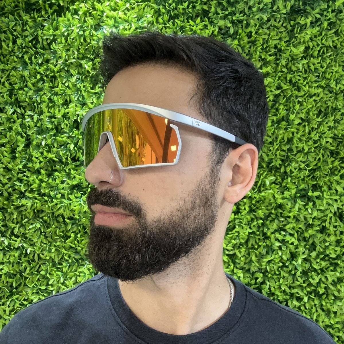 Oculos Solar Hb Spinner 10105190856027 Prata Fosco Lente Vermelho Espelhada Prata 4