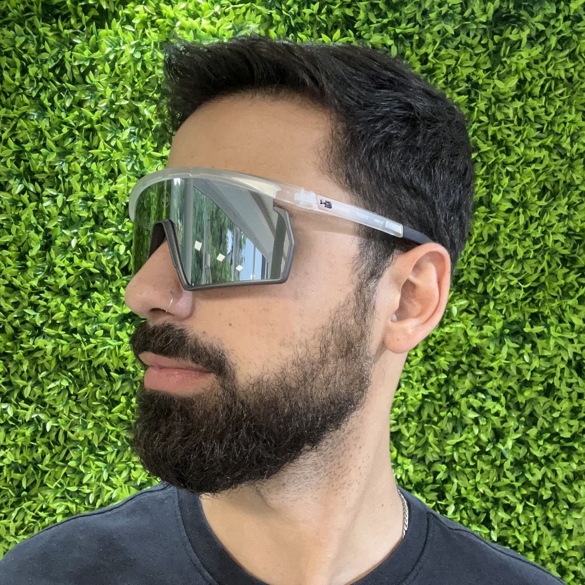 Oculos Solar Hb Spinner 10105190853025 Transparente Fosco Lente Prata Espelhada Branco 4