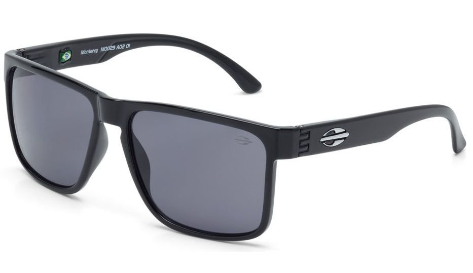 Oculos Solar Mormaii Monterey M0029a0201 - Preto Brilhoso - Lente Cinza